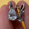 Incredibly beautiful sterling silver earrings with huge CZ#35