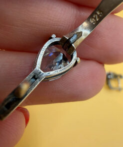 Incredibly beautiful sterling silver earrings with huge CZ