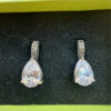 Incredibly beautiful sterling silver earrings with huge CZ#35