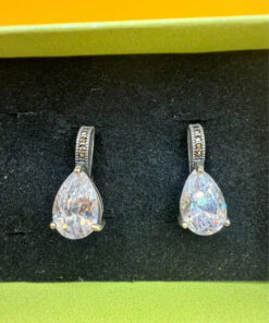 Incredibly beautiful sterling silver earrings with huge CZ