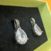 Incredibly beautiful sterling silver earrings with huge CZ#35