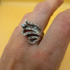 Unusual fashion sterling silver ring Uk P weight 4gr