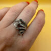 Unusual fashion sterling silver ring Uk P weight 4gr