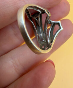 Unusual fashion sterling silver ring Uk P weight 4gr