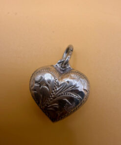 Early 20th century antique silver heart pendant