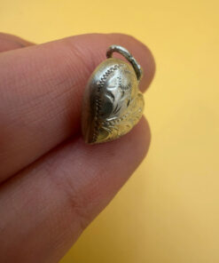 Early 20th century antique silver heart pendant