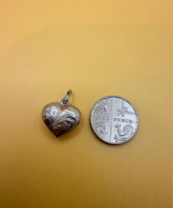 Early 20th century antique silver heart pendant