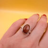 925 Sterling Silver natural Aventurine Ring – Size L (UK)#150