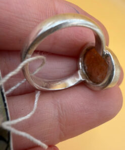 925 Sterling Silver natural Aventurine Ring – Size L (UK)