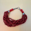 Vintage natural Coral Tiny Seed Beaded bracelet