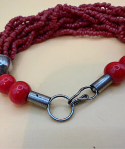 Vintage natural Coral Tiny Seed Beaded bracelet