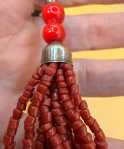 Vintage natural Coral Tiny Seed Beaded bracelet