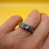 Sterling silver ring with lab blue topaz Uk size N#117
