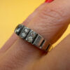 Sterling silver ring with lab blue topaz Uk size N#117