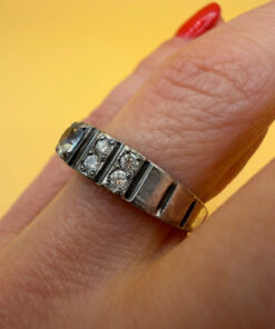 Sterling silver ring with lab blue topaz Uk size N