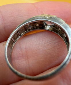 Sterling silver ring with lab blue topaz Uk size N