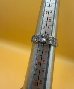 Sterling silver ring with lab blue topaz Uk size N