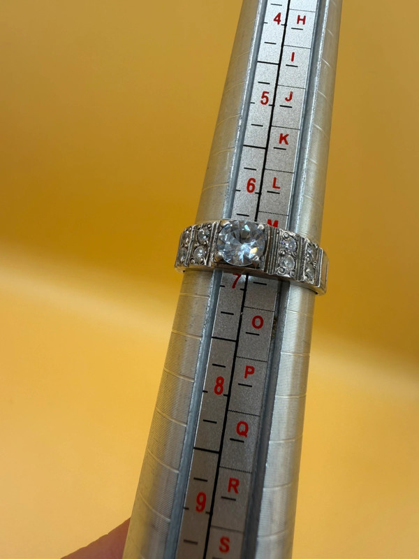 Sterling silver ring with lab blue topaz Uk size N#117
