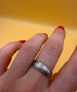 Religious Sterling Silver Ring, UK Size R – Engraved “Save, O Lord, Save and Protect Me”