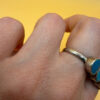 Double Finger Ring (Knuckle Ring), UK Sizes M,P, Featuring Natural Opal