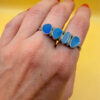 Double Finger Ring (Knuckle Ring), UK Sizes M,P, Featuring Natural Opal