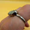 Double Finger Ring (Knuckle Ring), UK Sizes M,P, Featuring Natural Opal