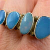 Double Finger Ring (Knuckle Ring), UK Sizes M,P, Featuring Natural Opal