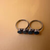 Double Finger Ring (Knuckle Ring), UK Sizes M,P, Featuring Natural Opal
