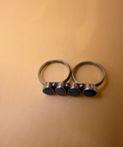 Double Finger Ring (Knuckle Ring), UK Sizes M,P, Featuring Natural Opal