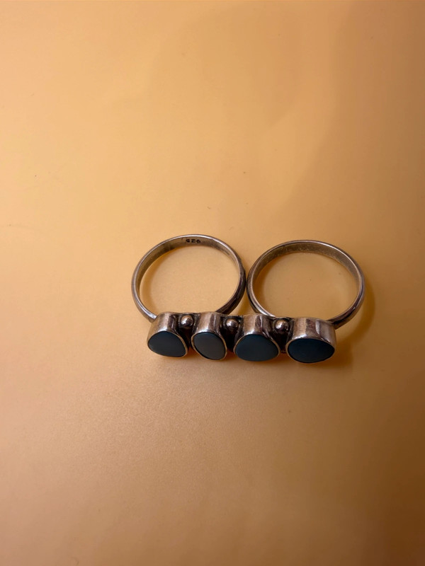 Double Finger Ring (Knuckle Ring), UK Sizes M,P, Featuring Natural Opal