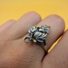 Soviet-era ring, 90s, sterling silver, grape motif, UK size P#50