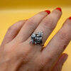 Soviet-era ring, 90s, sterling silver, grape motif, UK size P#50