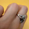 Soviet-era ring, 90s, sterling silver, grape motif, UK size P#50