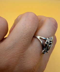 Soviet-era ring, 90s, sterling silver, grape motif, UK size P