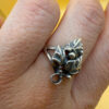 Soviet-era ring, 90s, sterling silver, grape motif, UK size P#50
