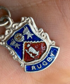 Vintage 925 Sterling Silver Rugby Enamel Shield