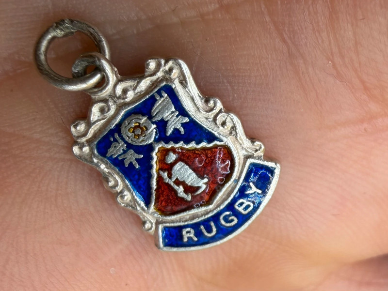 Vintage 925 Sterling Silver Rugby Enamel Shield#39