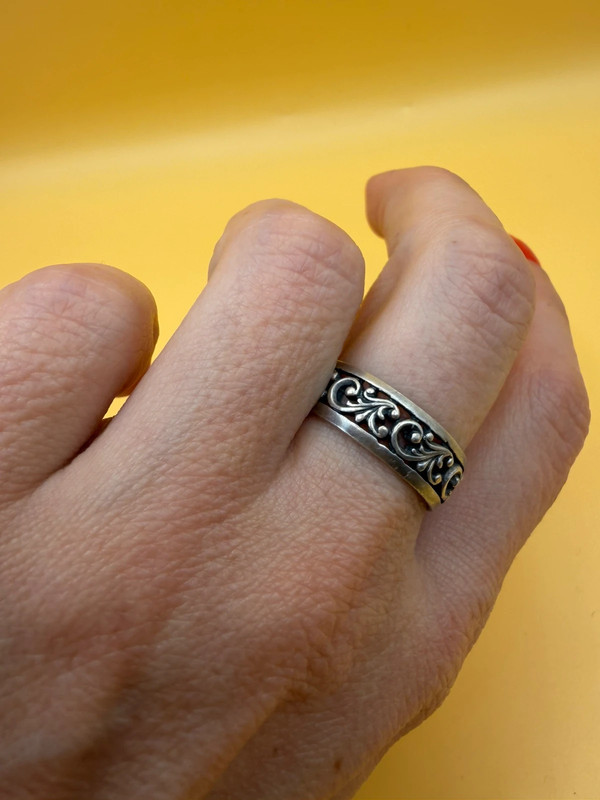 Soviet sterling silver ring 60s Uk size S#39