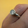 Beautiful sterling silver ring Uk size M with round CZ#46