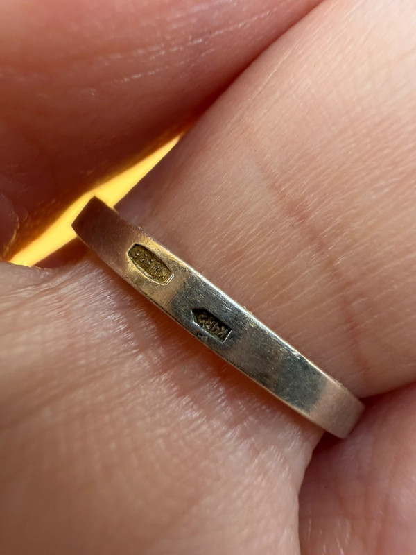 Religious ring with a cross and a blue stone, size N with the engraving: “Save and protect”#46