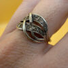 Vintage Sterling silver ring with stones Uk size P#46
