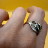 Vintage Sterling silver ring with stones Uk size P#46