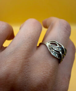 Vintage Sterling silver ring with stones Uk size P
