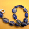 Silver bracelet with an incredibly beautiful natural kyanite, 19 centimeters in size.#39