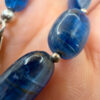 Silver bracelet with an incredibly beautiful natural kyanite, 19 centimeters in size.#39