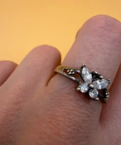 Uk size M1/2 sterling silver ring butterfly 39