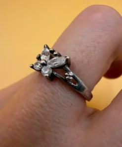 Uk size M1/2 sterling silver ring butterfly 39