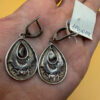 Silver earrings with amethyst, dangle style, weight 8.8 grams, new#46