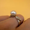 Sterling silver ring with pearl Uk size L 1/2 #111