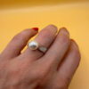 Sterling silver ring with pearl Uk size L 1/2 #111